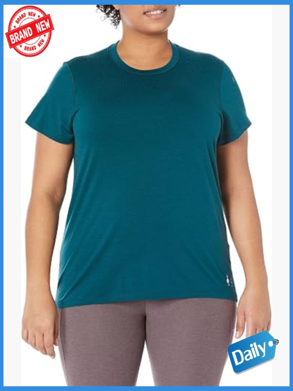 Merino Wool Short Sleeve Tee Fitted Crew Neck Active T-Shirt